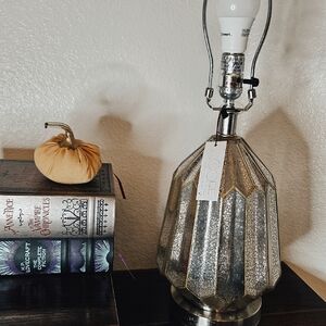 Mercury Glass Table Lamp – Antique Silver Finish